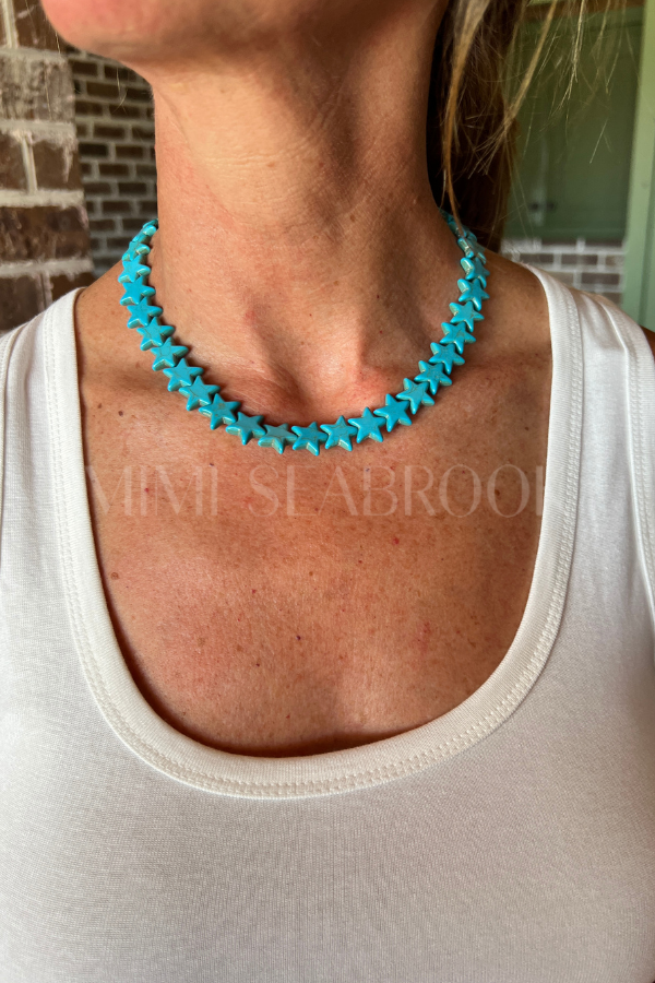 Oceanic Sea Star Necklace, turquoise