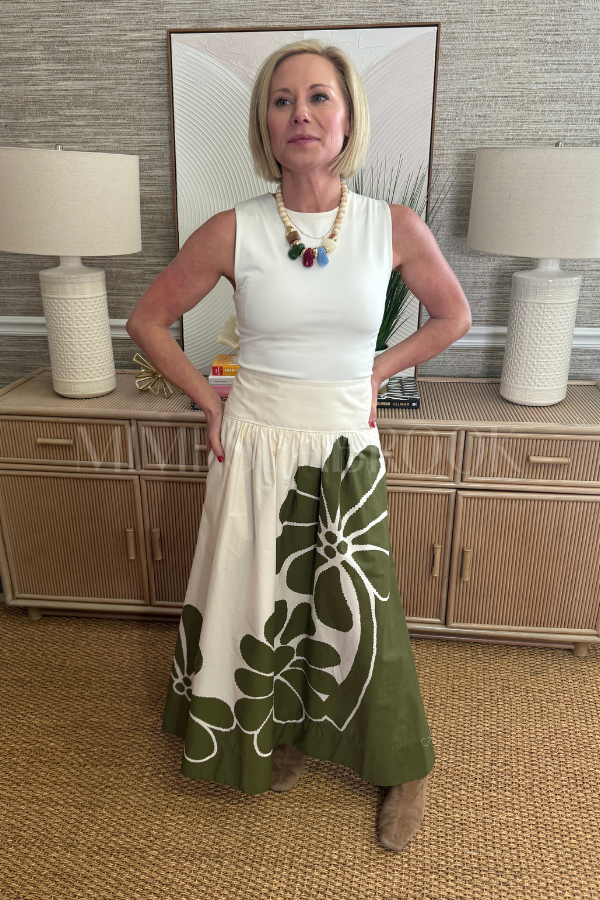 Palermo Green Midi Skirt by Farm Rio