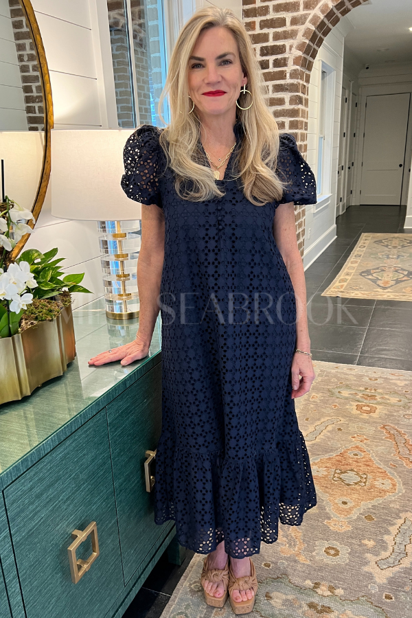 Parish dress, navy