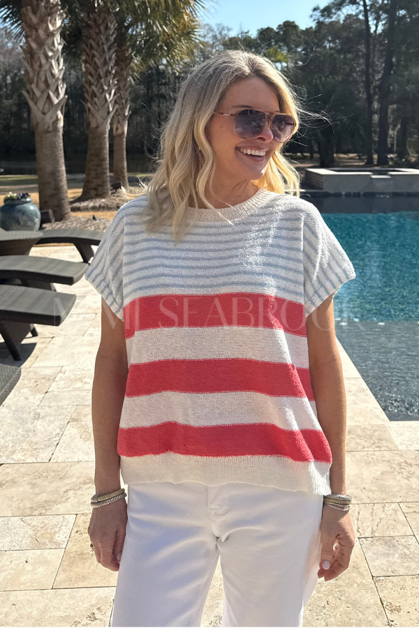 Pelham top, cherry sky