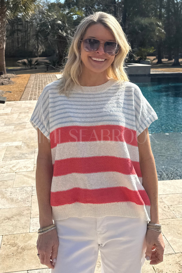 Pelham top, cherry sky