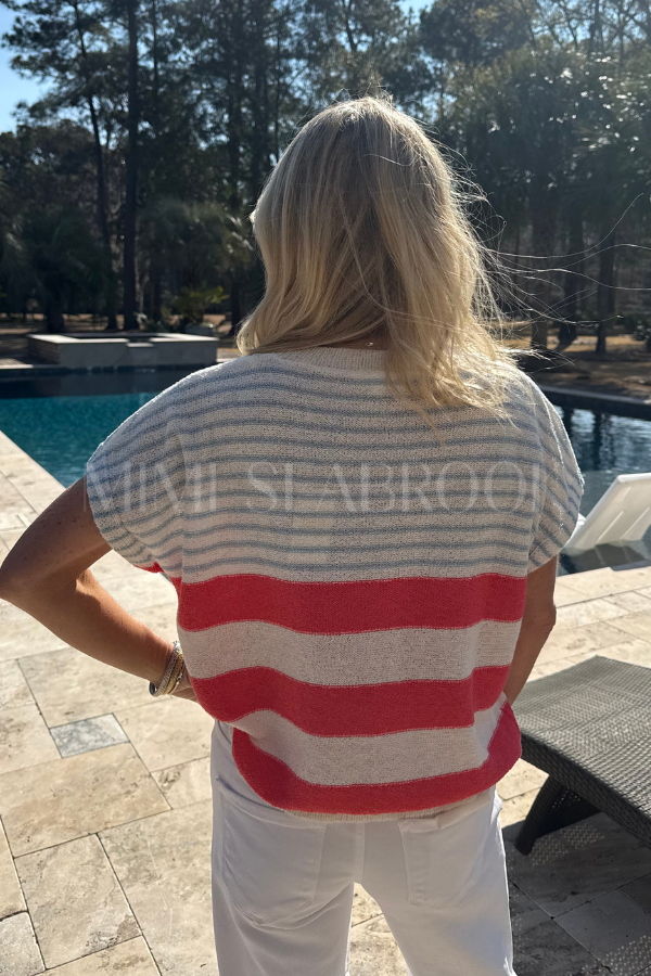 Pelham top, cherry sky