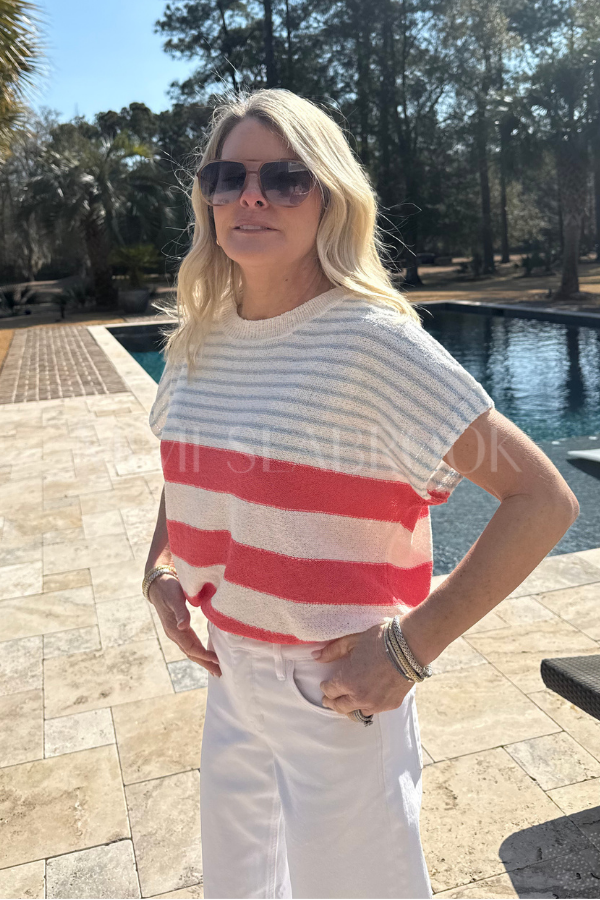 Pelham top, cherry sky