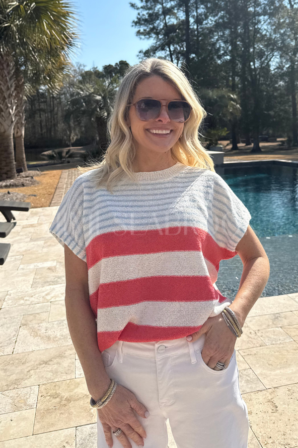 Pelham top, cherry sky