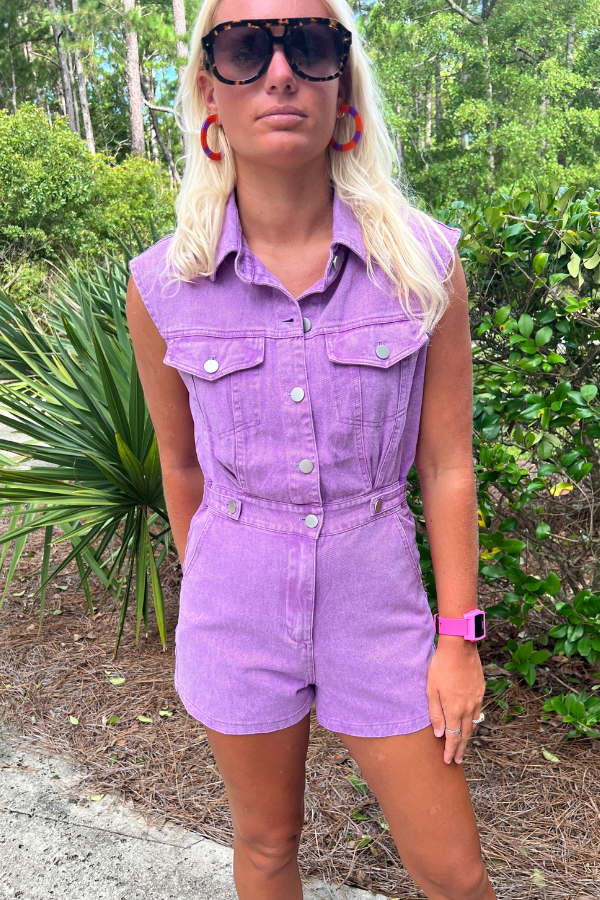 Peyton romper, purple