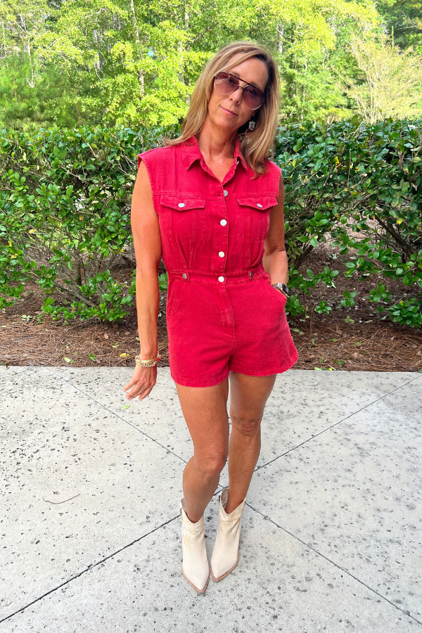 Peyton romper, washed red