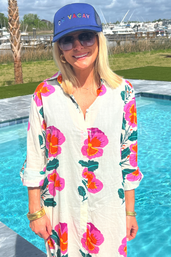 Pink Flower Alex Cover-Up by Sunshine Tienda