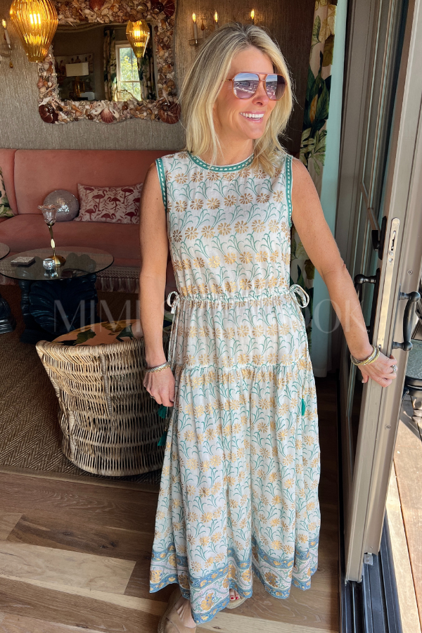 Piped Maxi Dress, Geneva Green by Oliphant