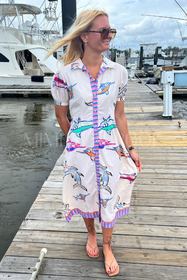 Plantation Key Dress by King + Pitt, chroma reef print
