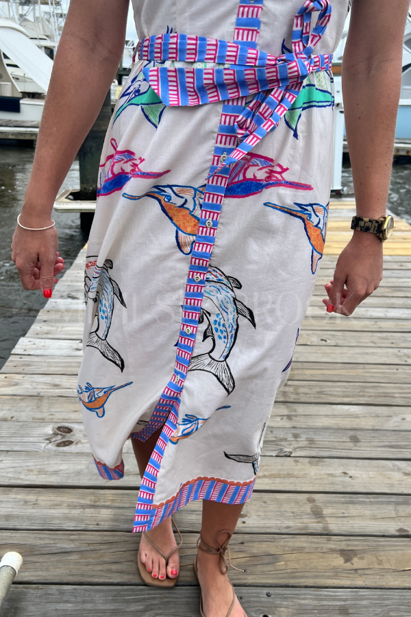 Plantation Key Dress by King + Pitt, chroma reef print