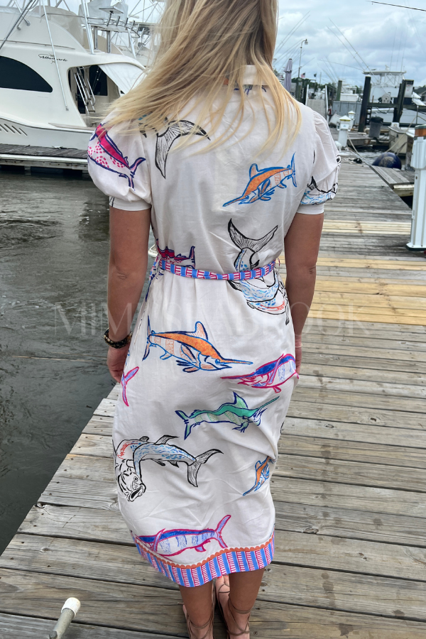 Plantation Key Dress by King + Pitt, chroma reef print