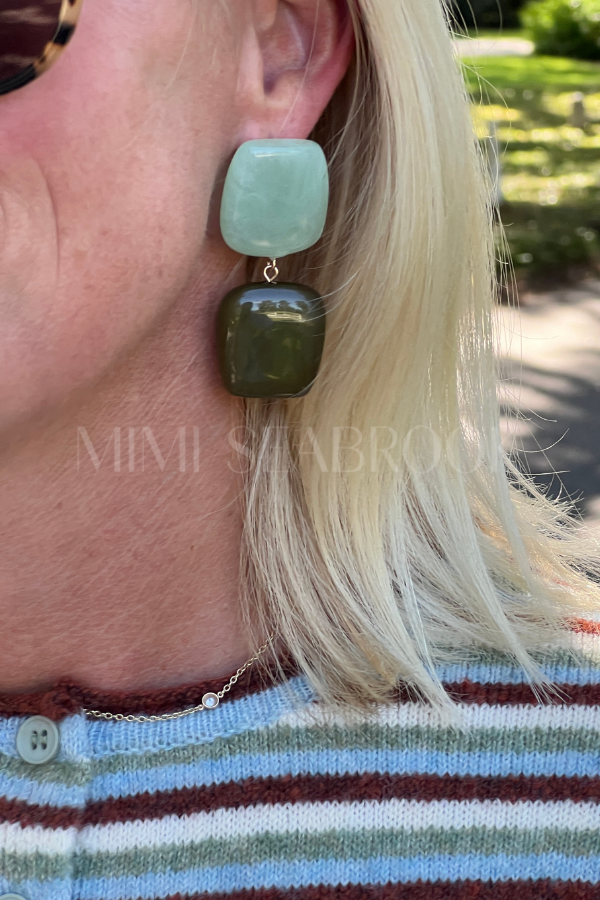 Poppy earrings, green