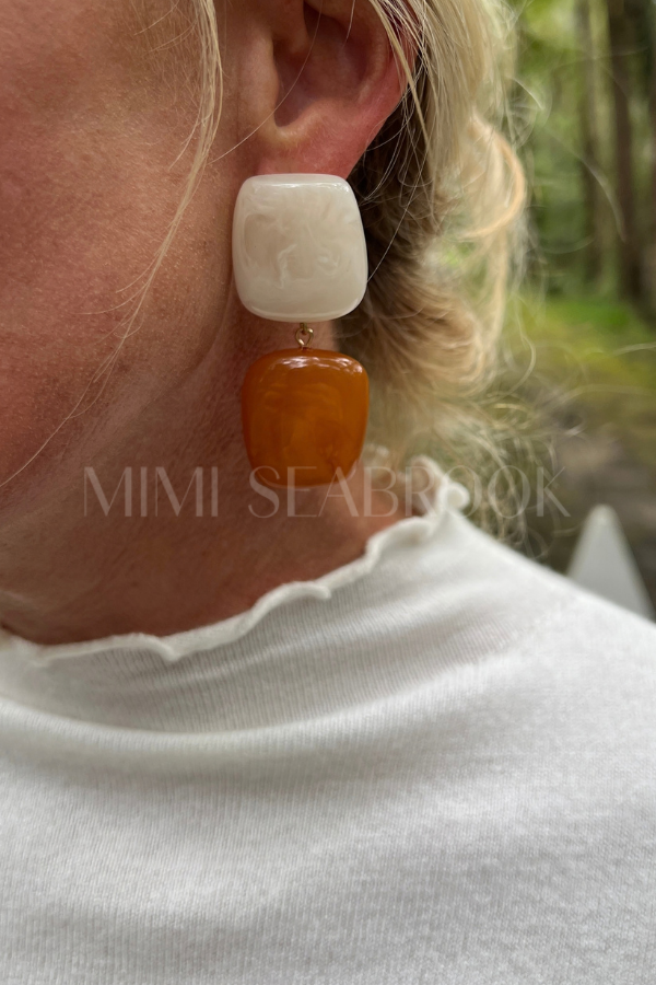 Poppy earrings, natural