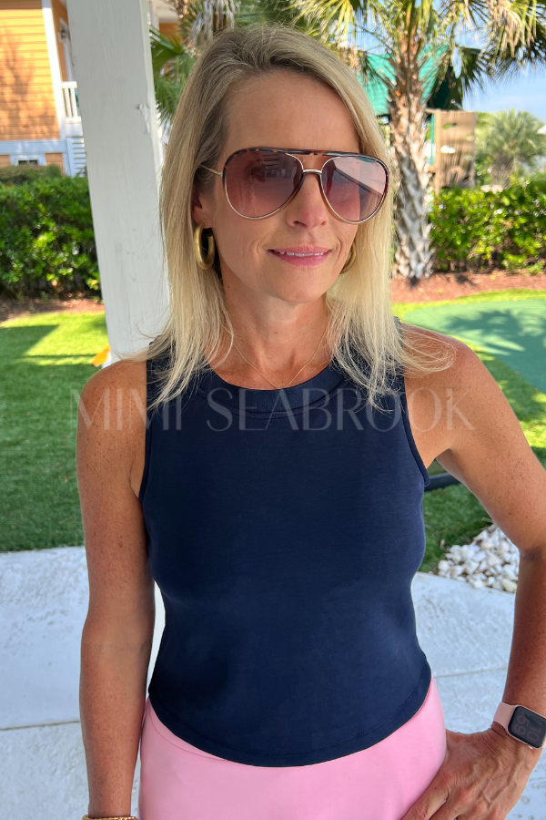 Priya top, navy