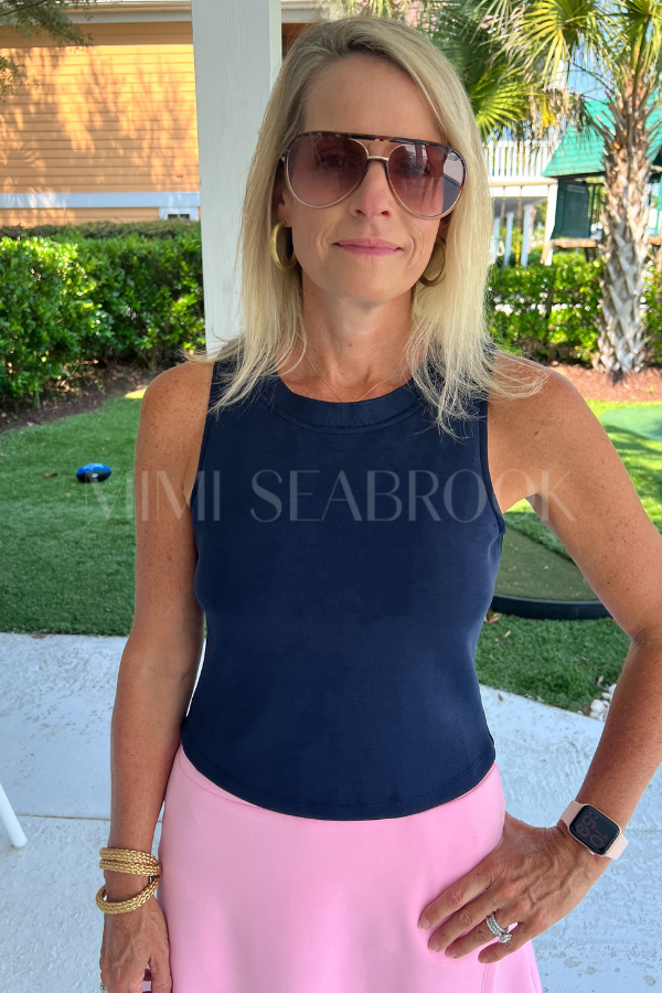 Priya top, navy