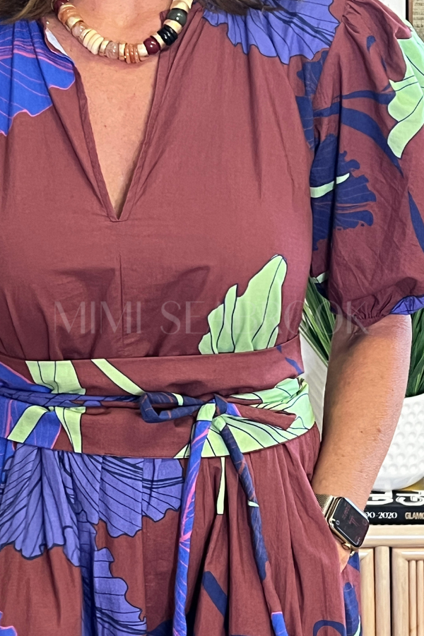 Puff Sleeve Maxi Dress, Hague Cobalt by Oliphant