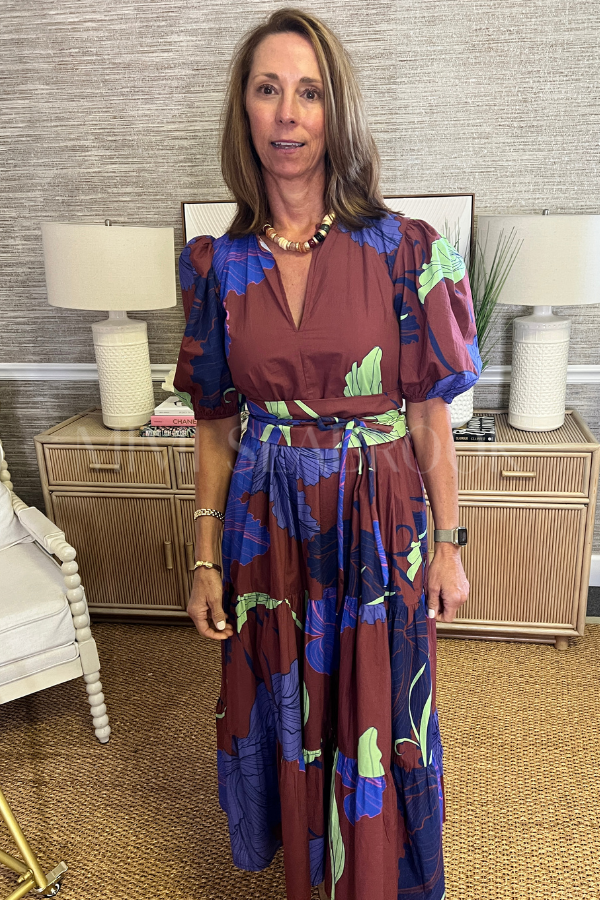 Puff Sleeve Maxi Dress, Hague Cobalt by Oliphant