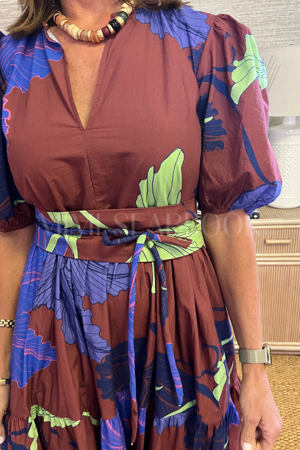 Puff Sleeve Maxi Dress, Hague Cobalt by Oliphant