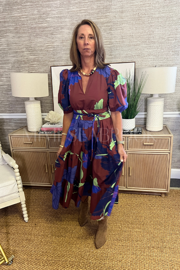Puff Sleeve Maxi Dress, Hague Cobalt by Oliphant