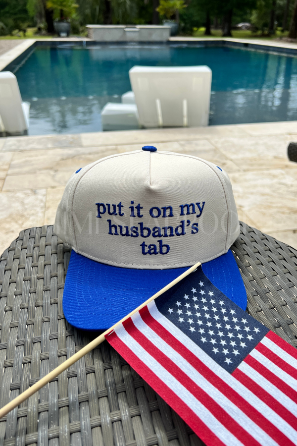Put it on my Husband's Tab hat, blue
