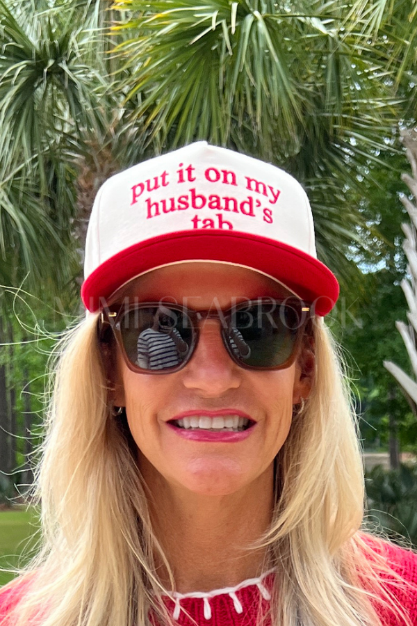 Put it on my Husband's Tab hat, red