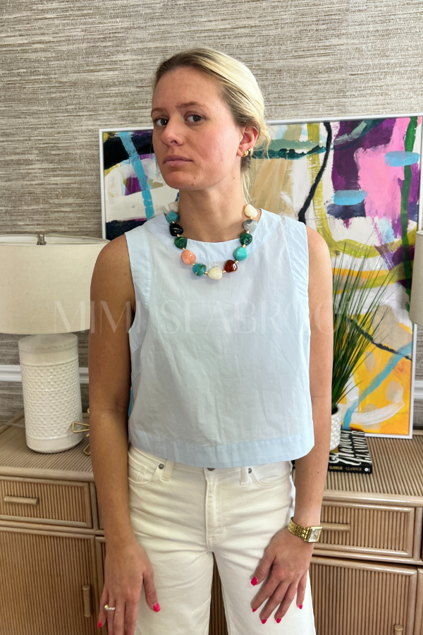 Putman top, baby blue