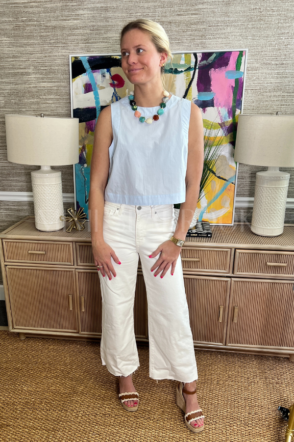 Putman top, baby blue