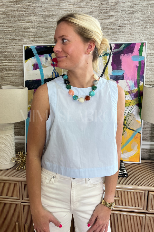 Putman top, baby blue