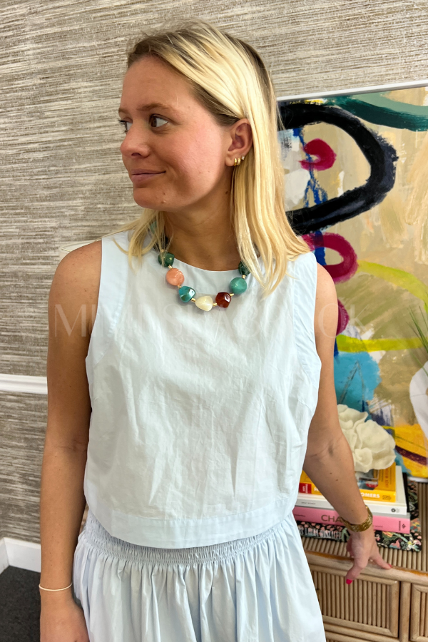 Putman top, baby blue