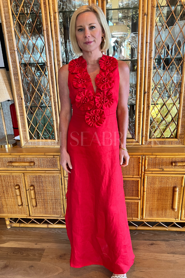 Red Sleeveless Midi Dress by Farm Rio Red Sleeveless Midi Dress by Farm Rio