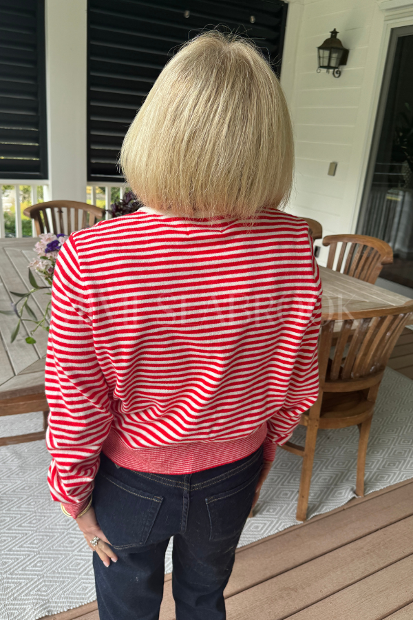 Randel sweater, red/white