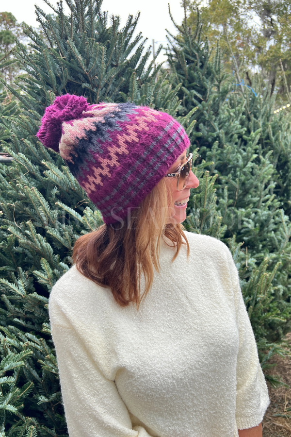 Remington beanie hat, magenta