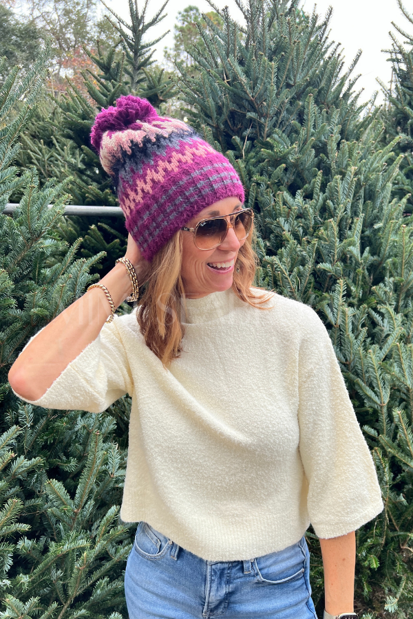 Remington beanie hat, magenta