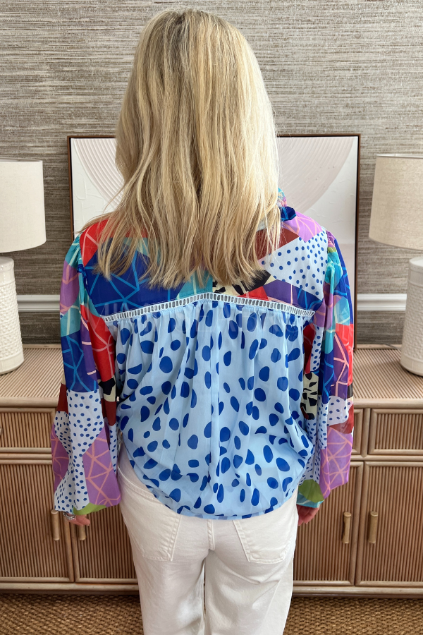 Rendi top, blue multi