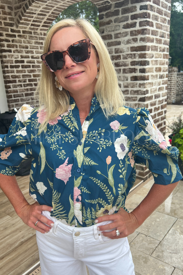 Rhea top, teal