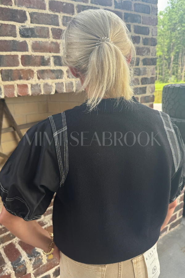 Rhona sweater top, black