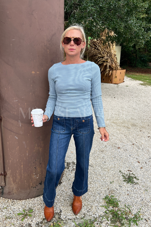 Rhonda top, light blue