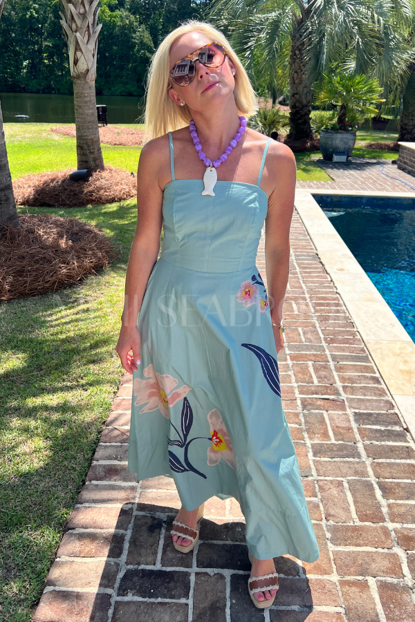 Riley Ankle Dress, Moresco Blue Surf by Cleobella