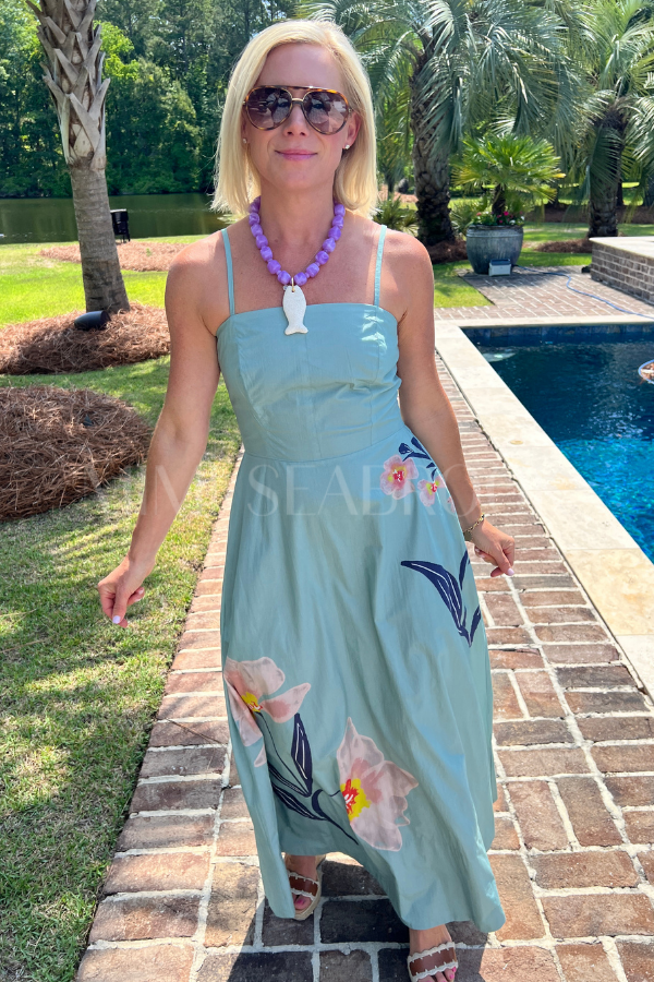 Riley Ankle Dress, Moresco Blue Surf by Cleobella