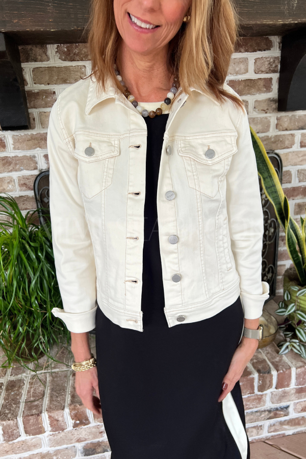 Risley denim jacket, ivory