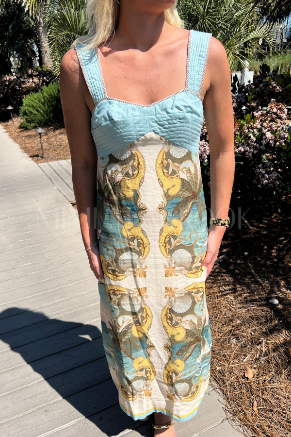 Royal Sea Multicolor Sleeveless Maxi Dress by Farm Rio