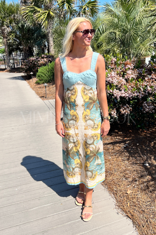 Royal Sea Multicolor Sleeveless Maxi Dress by Farm Rio