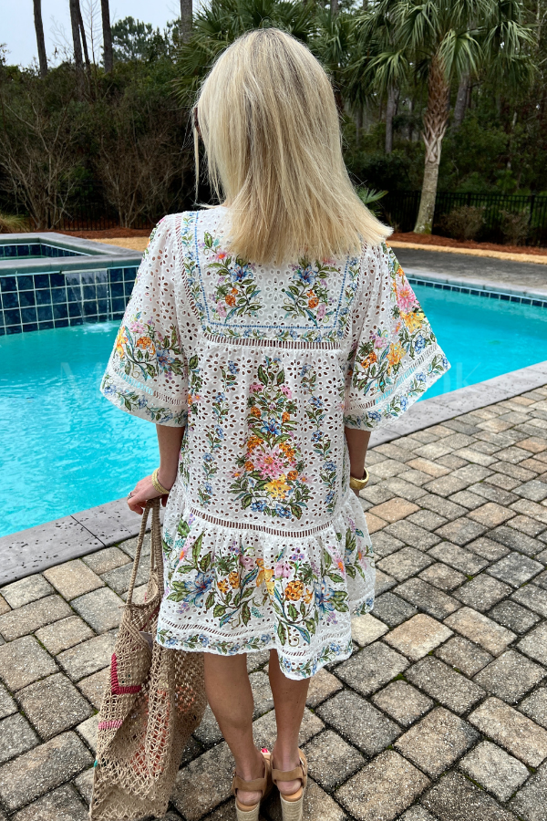 Sweet Bloom Bouquet Short Cover Up by Farm Rio
