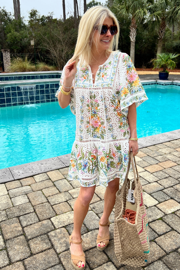 Sweet Bloom Bouquet Short Cover Up by Farm Rio