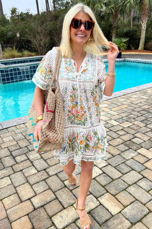 Sweet Bloom Bouquet Short Cover Up by Farm Rio
