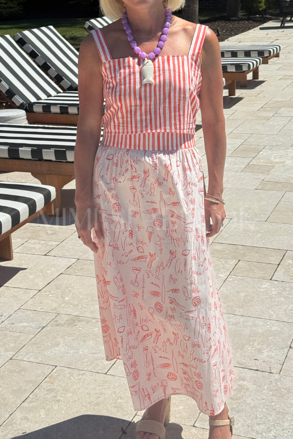 Sabrina skirt, red print