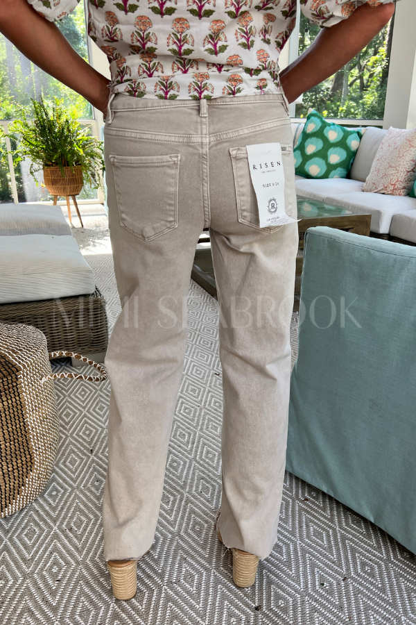 Sabrina straight jeans, almond
