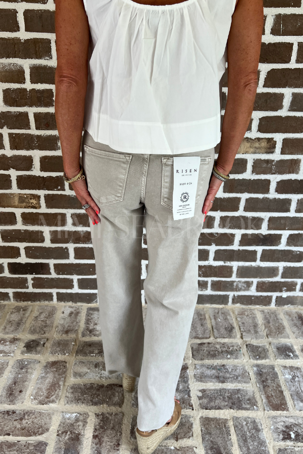 Sabrina straight jeans, almond