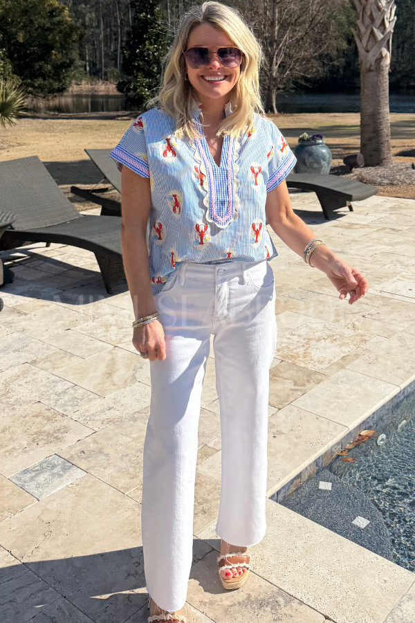 Sabrina straight jeans, white