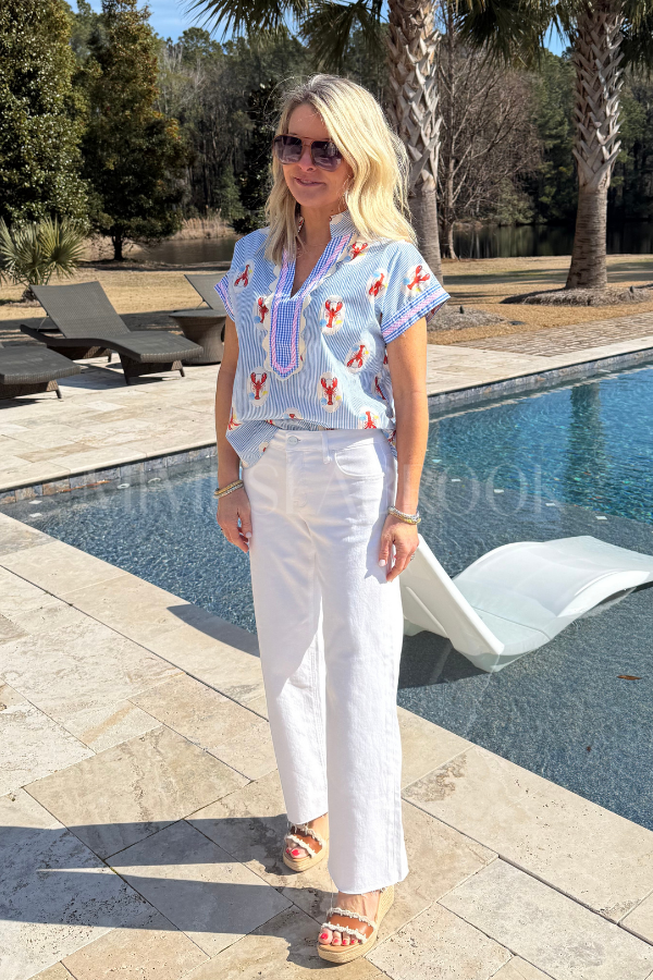 Sabrina straight jeans, white